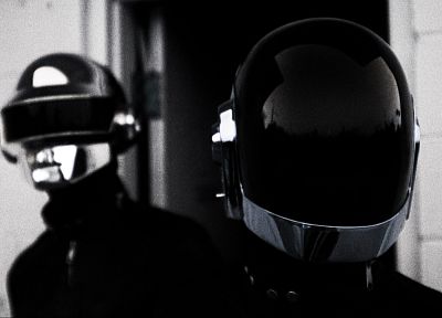 Daft Punk, оттенки серого, монохромный - оригинальные обои рабочего стола