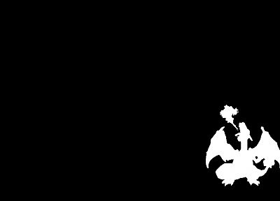 Покемон, черно-белое изображение, Charizard - случайные обои для рабочего стола