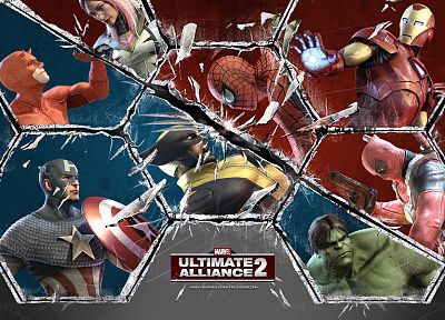 Халк ( комический персонаж ), Железный Человек, Человек-паук, Капитан Америка, уроженец штата Мичиган, Дэдпул Уэйд Уилсон, Марвел комиксы, Ultimates, Marvel : Ultimate Alliance - обои на рабочий стол