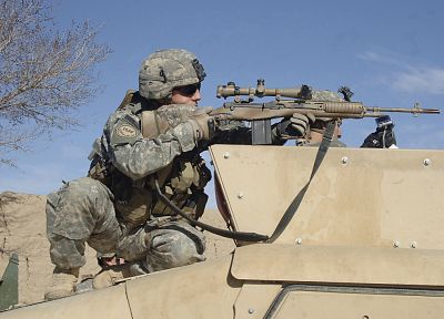 солдаты, военный, люди, снайперы, Армия США, Спрингфилд, Humvee, HMMWV, m14, Springfield Armory, ИСАФ - оригинальные обои рабочего стола