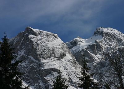 горы, снег - оригинальные обои рабочего стола