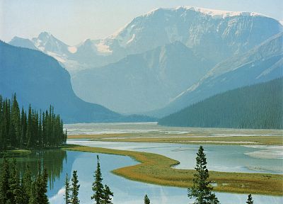 вода, горы, пейзажи, Канада, Альберта - обои на рабочий стол