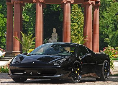 черный цвет, автомобили, Феррари, транспортные средства, Ferrari 458 Italia - обои на рабочий стол