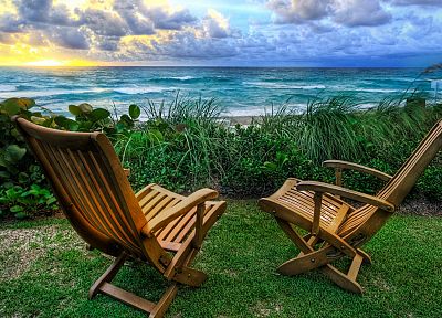 стулья, пляжи - оригинальные обои рабочего стола