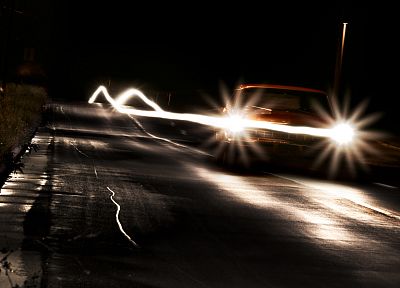 ночь, автомобили, дороги - случайные обои для рабочего стола