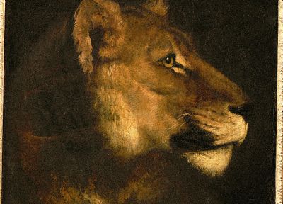 картины, животные, львы, Теодор Жерико - оригинальные обои рабочего стола