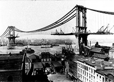 города, горизонты, Манхэттенский мост - случайные обои для рабочего стола
