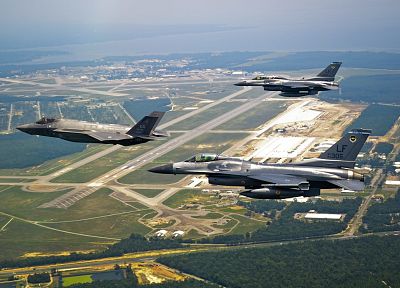 самолет, F- 16 Fighting Falcon, F - 35 Lightning II - случайные обои для рабочего стола