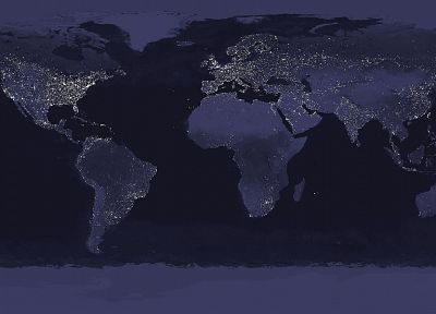 ночь, Земля, карты - обои на рабочий стол