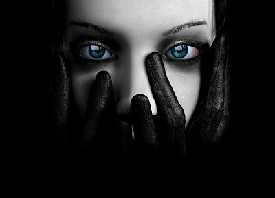 девушки, черный цвет, голубые глаза - случайные обои для рабочего стола