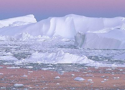 айсберги, залив, Гренландия - обои на рабочий стол