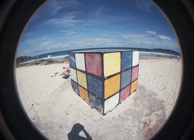 Кубик Рубика, пляжи - оригинальные обои рабочего стола