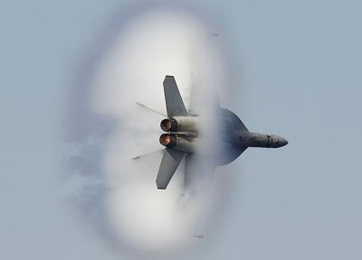 самолет, военный, военно-морской флот, транспортные средства, F- 18 Hornet, звуковой барьер - обои на рабочий стол