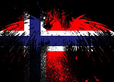 орлы, Норвегия, флаги - оригинальные обои рабочего стола