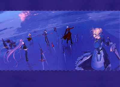 Fate/Stay Night (Судьба), Гильгамеш, Type-Moon, Сабля, Райдер ( Fate / Stay Night ), Арчер ( Fate / Stay Night ), Fate series (Судьба) - оригинальные обои рабочего стола