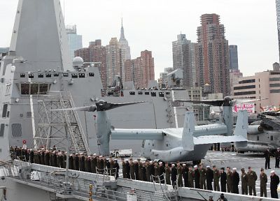 солдаты, самолет, военный, корабли, гигант, Нью-Йорк, транспортные средства, V - 22 Osprey - копия обоев рабочего стола