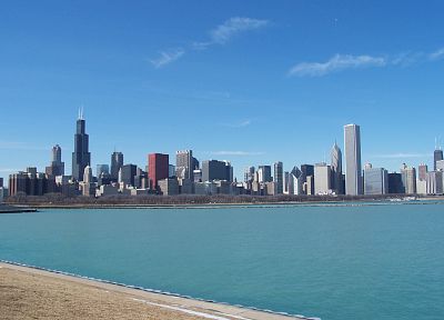 города, Чикаго, архитектура, здания - обои на рабочий стол
