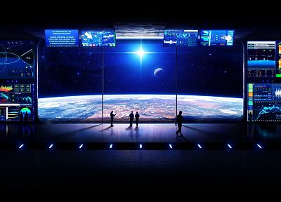космическое пространство, планеты, обсерватория, научная фантастика - копия обоев рабочего стола