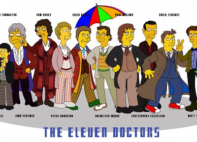 мультфильмы, Симпсоны, врачи, Доктор Кто, кроссоверы - оригинальные обои рабочего стола