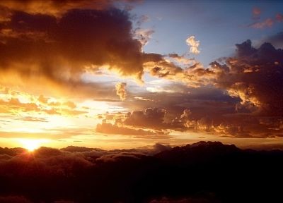 облака, Солнце, небо - оригинальные обои рабочего стола