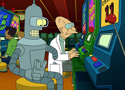 Футурама, Bender, скриншоты, профессор Фарнсворт - обои на рабочий стол