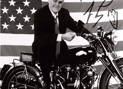 телевидение, транспортные средства, подписи, Американский флаг, Джей Лено, мотоциклы, ТВ-шоу - обои на рабочий стол