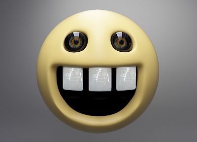 смайлик, улыбка, 3D (трехмерный) - оригинальные обои рабочего стола