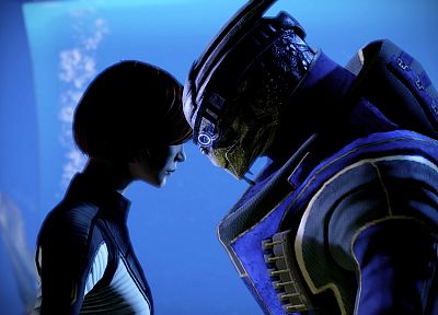 видеоигры, Mass Effect, Гаррус Вакариан, FemShep, Командор Шепард - случайные обои для рабочего стола