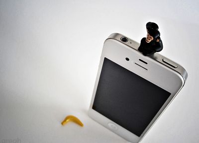 белый, iPhone, бананы, телефонов, ломо, обезьяны, iPhone 4S, iPhone 4 - оригинальные обои рабочего стола
