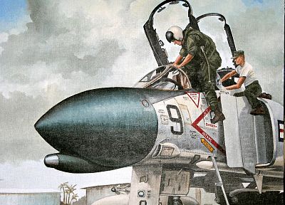 произведение искусства, F - 4 Phantom II - случайные обои для рабочего стола