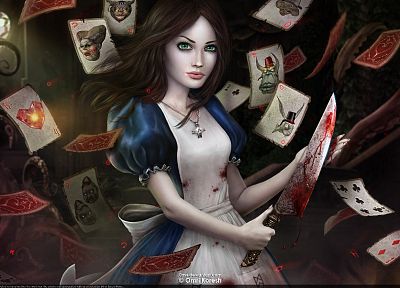карты, кровь, ножи, Alice : Madness Returns, Американский McGees Алиса - обои на рабочий стол