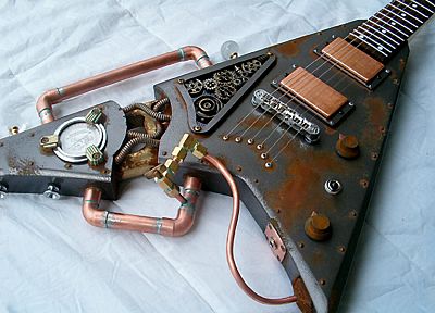 стимпанк, гитары - оригинальные обои рабочего стола