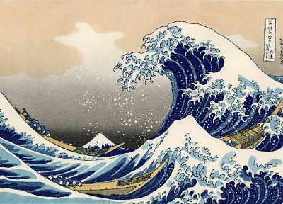 Большая волна в Канагава, Тридцать шесть видов горы Фудзи - случайные обои для рабочего стола