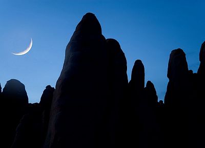 песок, Луна, Национальный парк Арки, Юта, арка, Национальный парк, полумесяц, скальные образования - похожие обои для рабочего стола
