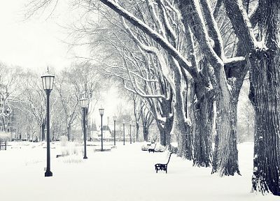 зима, снег, улицы - обои на рабочий стол