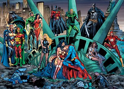 DC Comics, WTF, супергероев, Статуя Свободы - случайные обои для рабочего стола