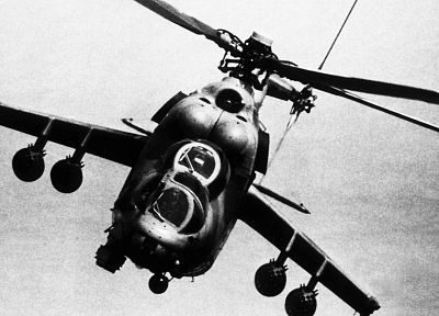 самолет, военный, вертолеты, советский, мил, задние, транспортные средства, Ми- 24 - оригинальные обои рабочего стола