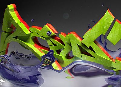 граффити, 3D (трехмерный) - копия обоев рабочего стола