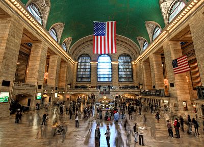 Нью-Йорк, длительной экспозиции, Центральный вокзал - оригинальные обои рабочего стола