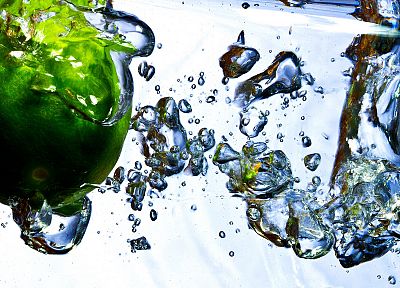 вода, пузыри, яблоки - случайные обои для рабочего стола