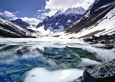 горы, пейзажи, природа, снег, Канада, Альберта, озера, Национальный парк Банф, земля - обои на рабочий стол