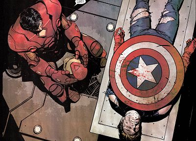 Железный Человек, Капитан Америка - оригинальные обои рабочего стола