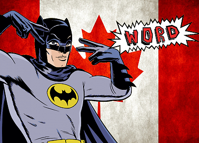 Бэтмен, текст, Канада, Канадский флаг - оригинальные обои рабочего стола