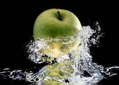 вода, макро, яблоки - обои на рабочий стол