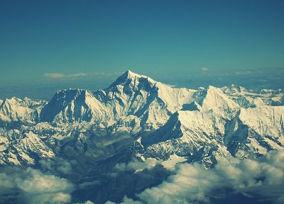 горы, облака, зимние пейзажи, HDR фотографии, Гималаи, Эверест - копия обоев рабочего стола