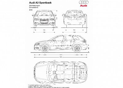 чертежи, Audi A3 - похожие обои для рабочего стола