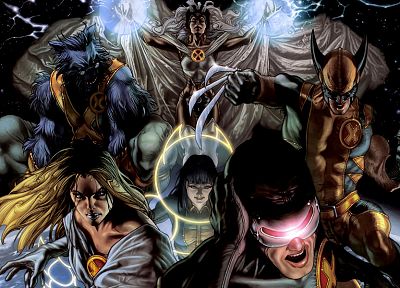 X-Men, уроженец штата Мичиган, доспехи, Марвел комиксы, Эмма Фрост, Циклоп, Удивительные X-Men, Шторм ( комиксы характер ), Хэнк Маккой ( Зверь ) - случайные обои для рабочего стола