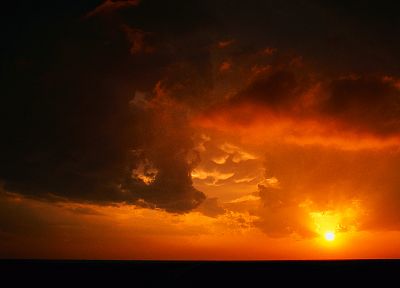 закат, облака, Солнце - обои на рабочий стол