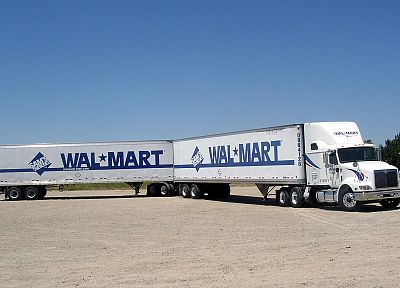 грузовики, полу, Walmart, о магистрали удваивается, автопоезд, транспортные средства - случайные обои для рабочего стола