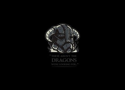 Звездные Войны, минималистичный, драконы, The Elder Scrolls V : Skyrim, темный фон - оригинальные обои рабочего стола